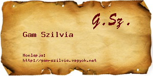 Gam Szilvia névjegykártya